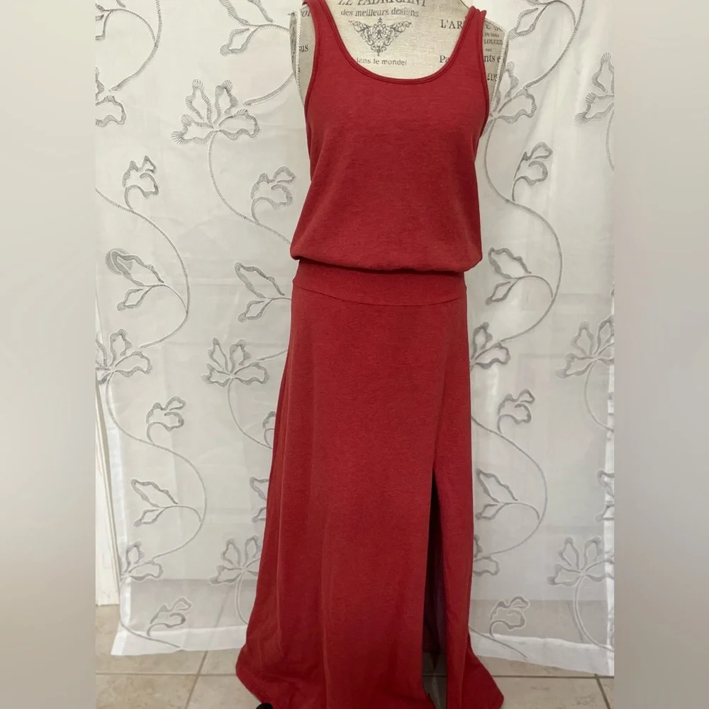 Harvest orange soft sleeveless floor length dress - Picture 1 of 6